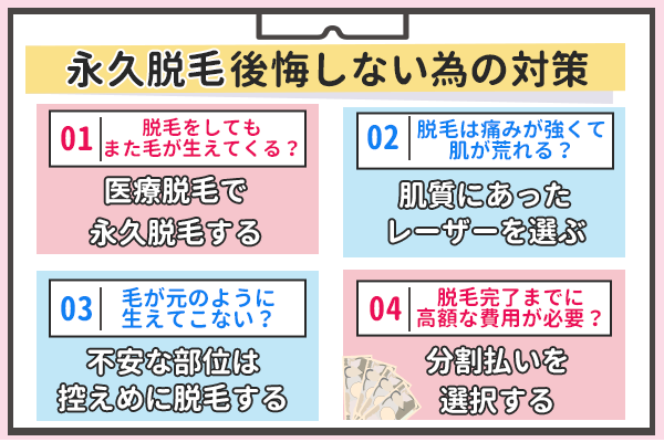 永久脱毛で後悔しない対策