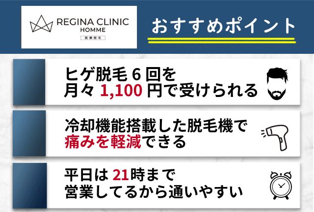 レジーナクリニックオムのおすすめポイント