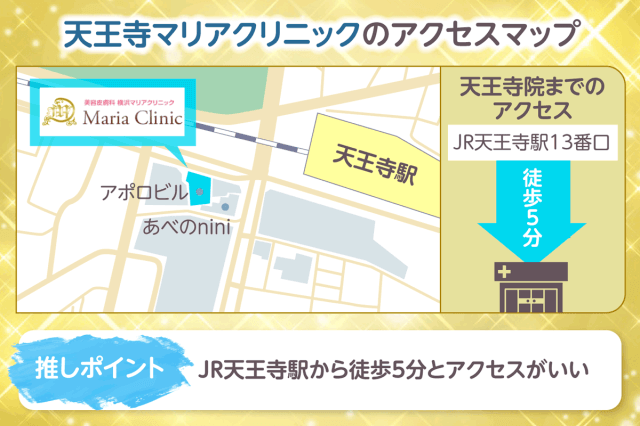 天王寺マリアクリニックのアクセスマップ