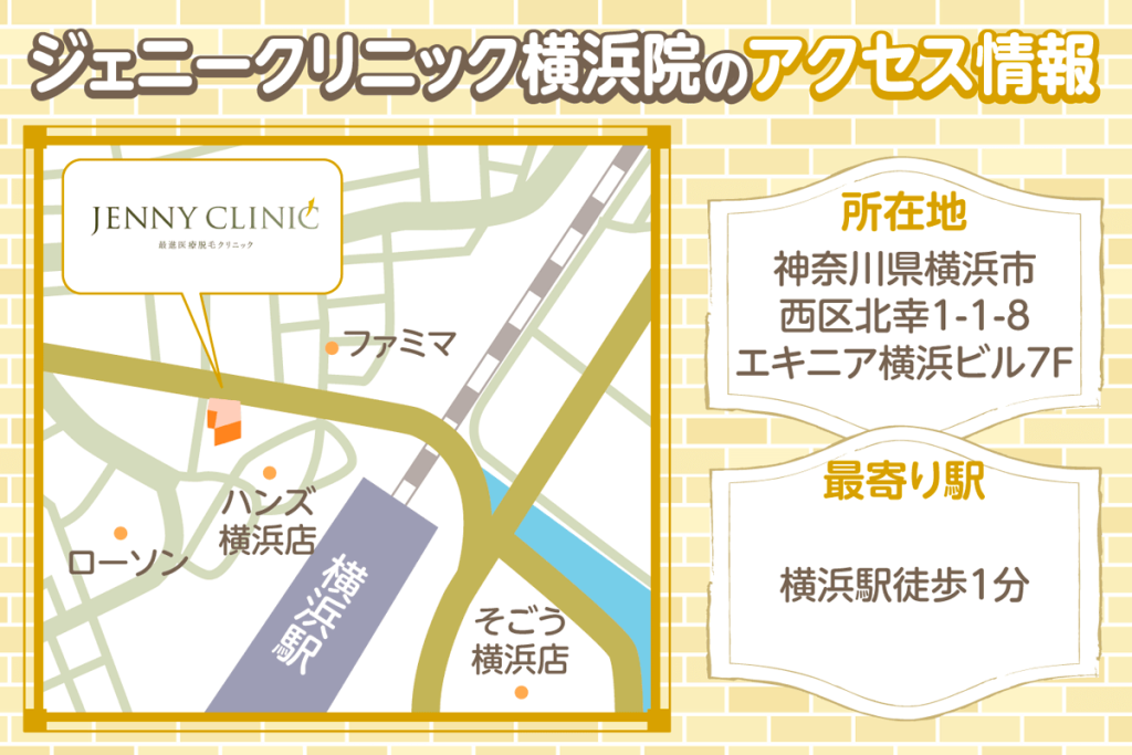 ジェニークリニック横浜院へのアクセスマップ