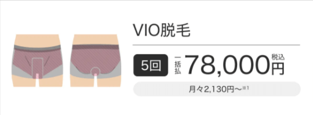 メンズエミナルクリニックのVIO料金